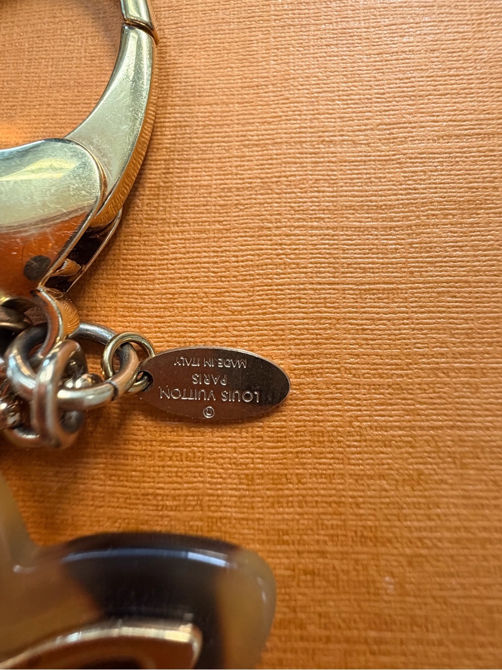 Louis Vuitton Tortoiseshell and Gold Monogram Charm Keychain - Picture 6 of 6